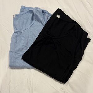 Women's Black and Blue Tank Tops